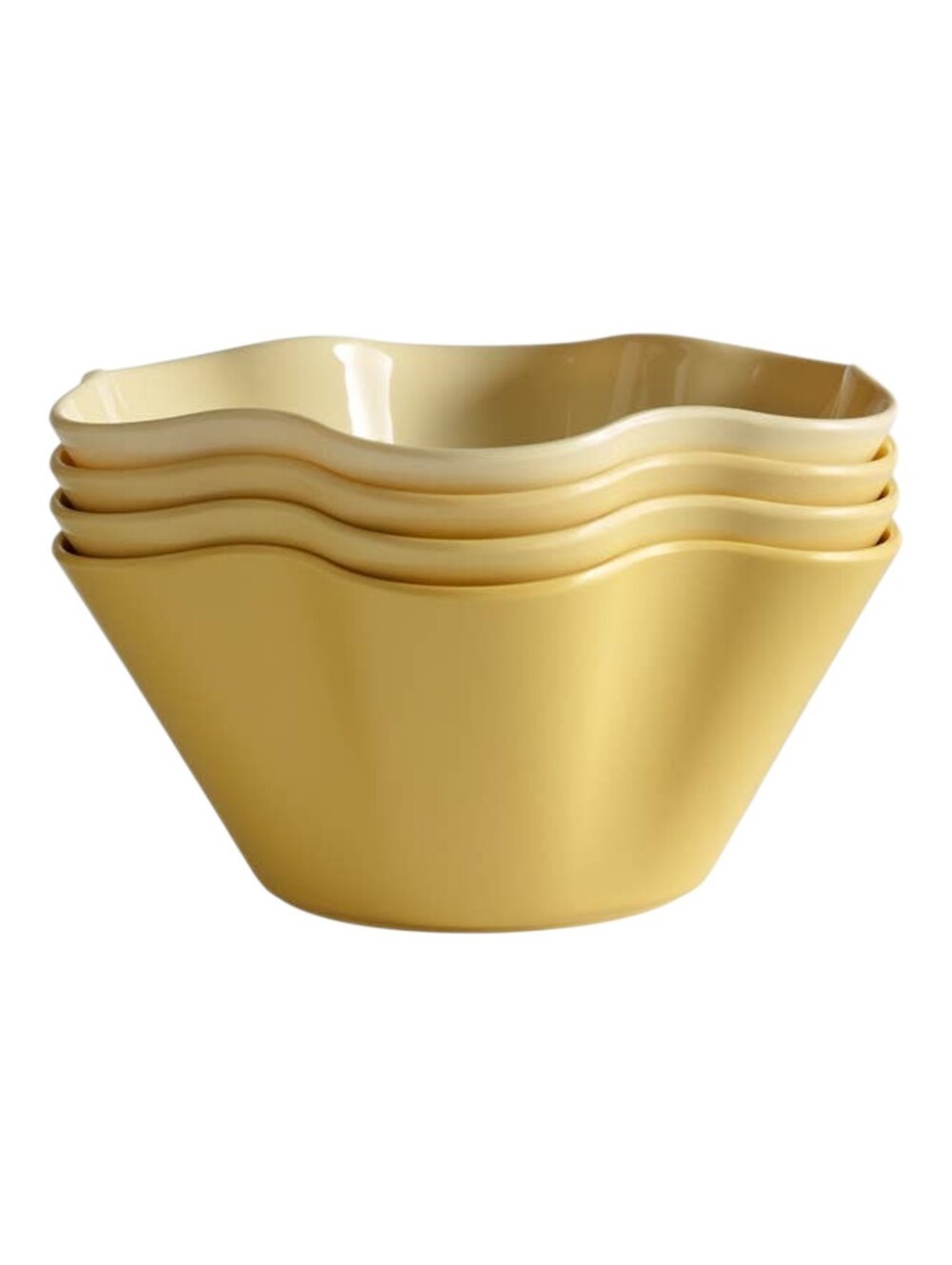 Greg Natale NIB Floral Bowls Ombre Yellow Set of 4 Retail $39 Made in Australia
